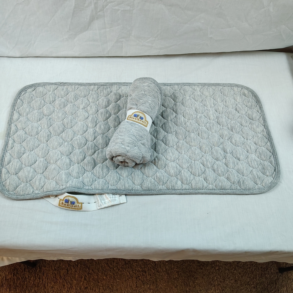 Set Of 2 Gray Quilted Baby Changing Mats